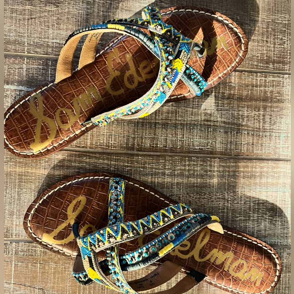 Sam Edelman Beaded Sandals Size 9 New